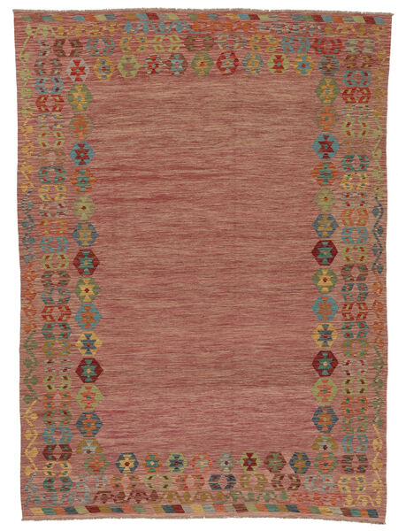 254X350 Kelim Afghan Old Stil Teppich Orientalischer Dunkelrot/Braun Großer (Wolle, Afghanistan) Carpetvista
