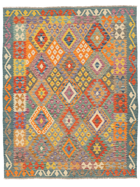 159X200 Kelim Afghan Old Style Teppe Orientalsk Oransje/Grønn (Ull, Afghanistan) Carpetvista