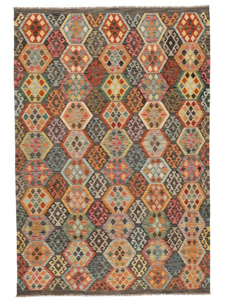  Kilim Afegão Old Style Tapete 201X298 Lã Castanho/Laranja Carpetvista
