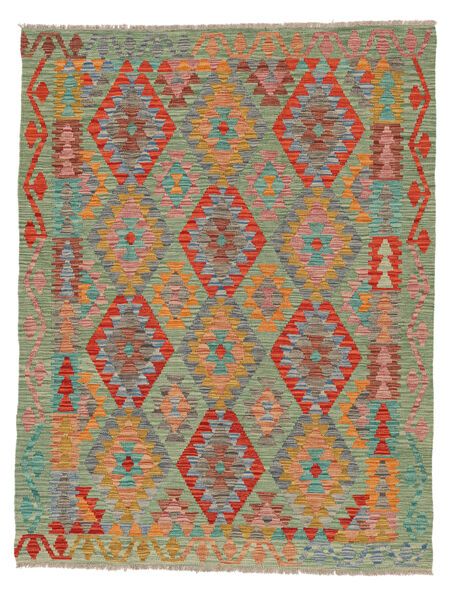 152X196 Kelim Afghan Old Style Vloerkleed Oosters Groen/Bruin (Wol, Afghanistan) Carpetvista