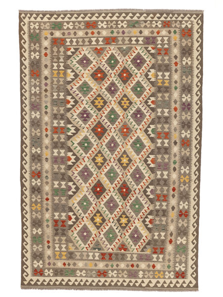  Kilim Afghan Old Style Tappeto 202X313 Di Lana Marrone/Arancione Carpetvista