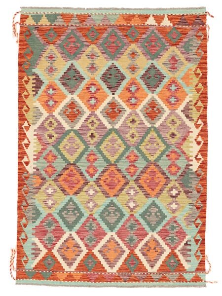  Kilim Afghan Old Style Tappeto 121X179 Di Lana Marrone/Arancione Piccolo Carpetvista