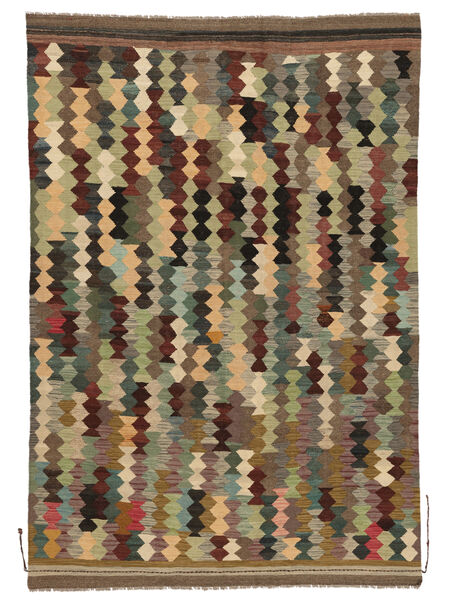 196X287 Kilim Ariana Trend Rug Modern Brown/Black (Wool, Afghanistan) Carpetvista
