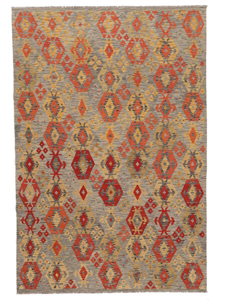 203X302 Alfombra Oriental Kilim Afghan Old Style Marrón/Naranja (Lana, Afganistán) Carpetvista
