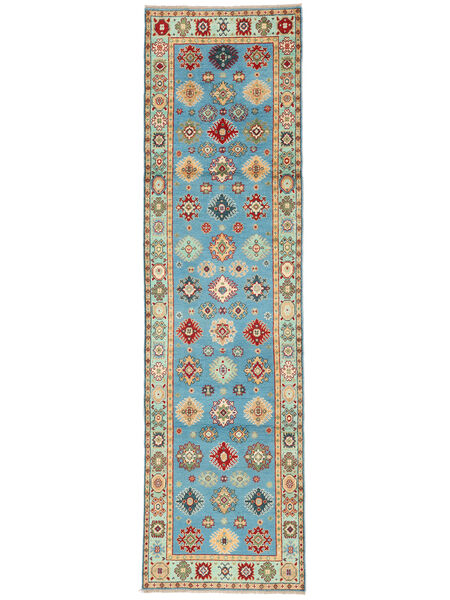  Orientalischer Kazak Fine Teppich 80X293 Läufer Grün/Orange Wolle, Afghanistan Carpetvista