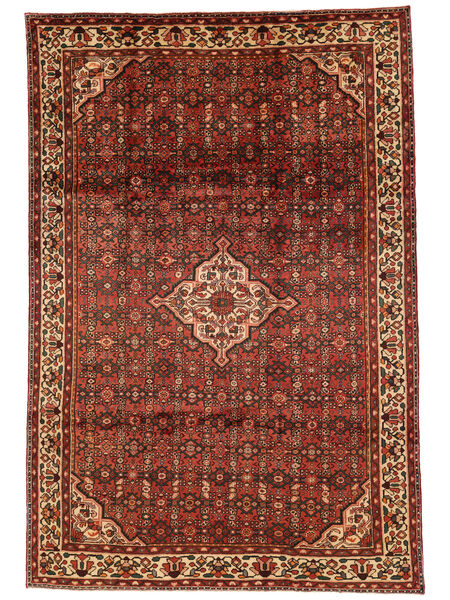 211X309 絨毯 オリエンタル ホセイナバード ダークレッド/ブラック (ウール, ペルシャ/イラン) Carpetvista