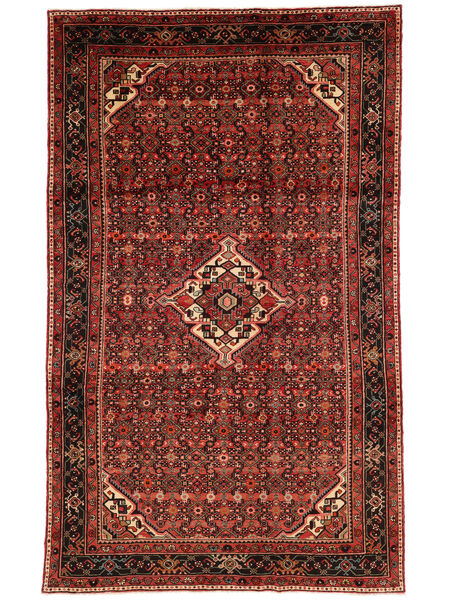  Persischer Hosseinabad Teppich 200X327 Schwarz/Dunkelrot (Wolle, Persien/Iran)