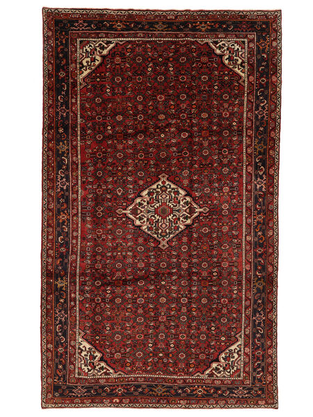 Tapete Hosseinabad 209X352 Preto/Vermelho Escuro (Lã, Pérsia/Irão)