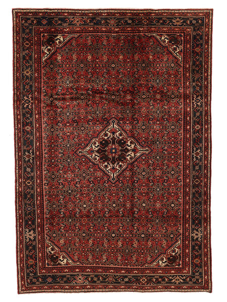 Hosseinabad Rug 206X297 Black/Dark Red Wool, Persia/Iran Carpetvista