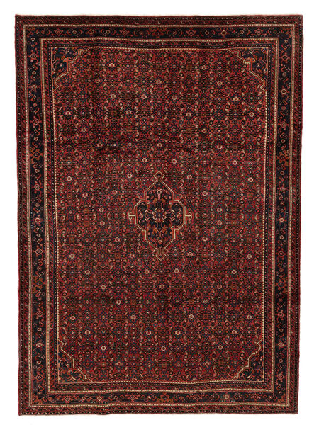  Persischer Hosseinabad Teppich 230X322 Schwarz/Dunkelrot (Wolle, Persien/Iran)