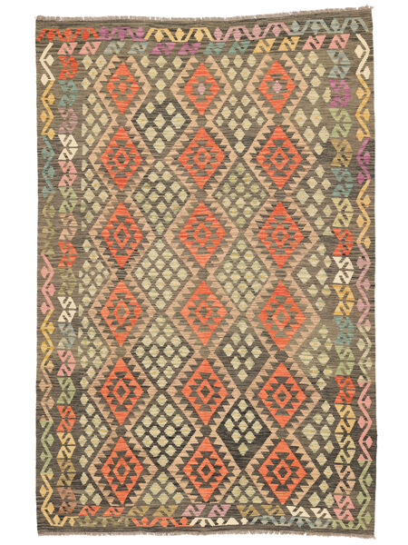  Kelim Afghan Old Style Teppe 196X295 Brun/Oransje Carpetvista