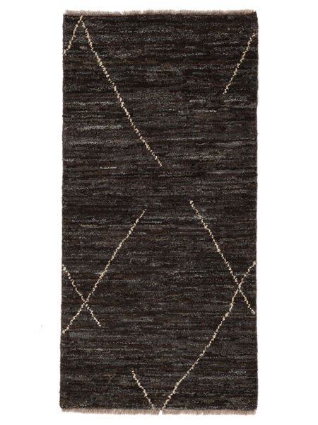  Berber スタイル 絨毯 60X119 ウール ブラック 小 Carpetvista