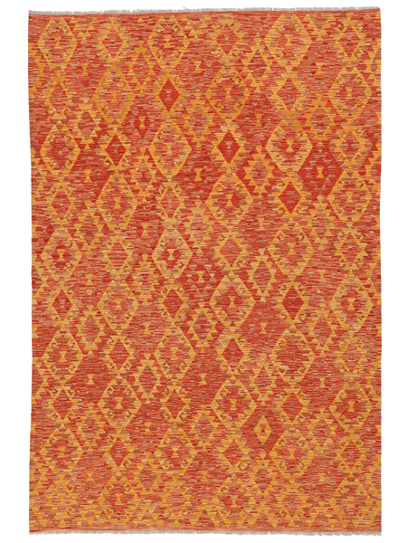 204X301 Tapis Kilim Afghan Old Style D'orient Rouge Foncé/Marron (Laine, Afghanistan) Carpetvista