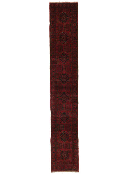 80X488 Tapis D'orient Afghan Khal Mohammadi De Couloir Noir/Rouge Foncé (Laine, Afghanistan) Carpetvista