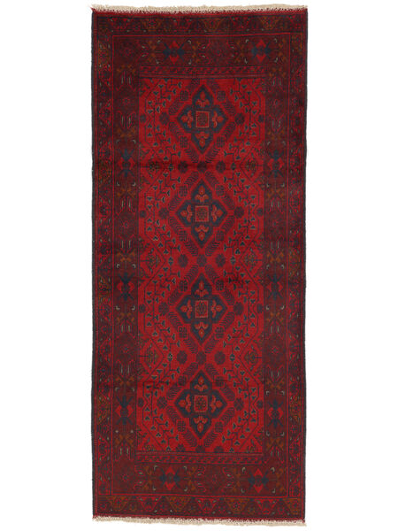  Orientalsk Afghan Khal Mohammadi Tæppe 82X192Løber Sort/Mørkerød Uld, Afghanistan Carpetvista