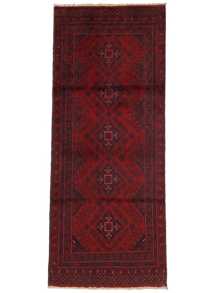 85X213 Tapete Afegão Khal Mohammadi Oriental Passadeira Preto/Vermelho Escuro (Lã, Afeganistão) Carpetvista