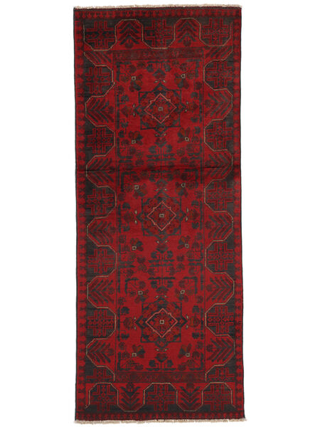 78X192 絨毯 アフガン Khal Mohammadi オリエンタル 廊下 カーペット ブラック/ダークレッド (ウール, アフガニスタン) Carpetvista