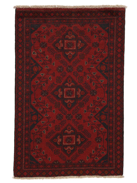 73X112 Dywan Orientalny Afgan Khal Mohammadi Czarny/Ciemnoczerwony (Wełna, Afganistan) Carpetvista