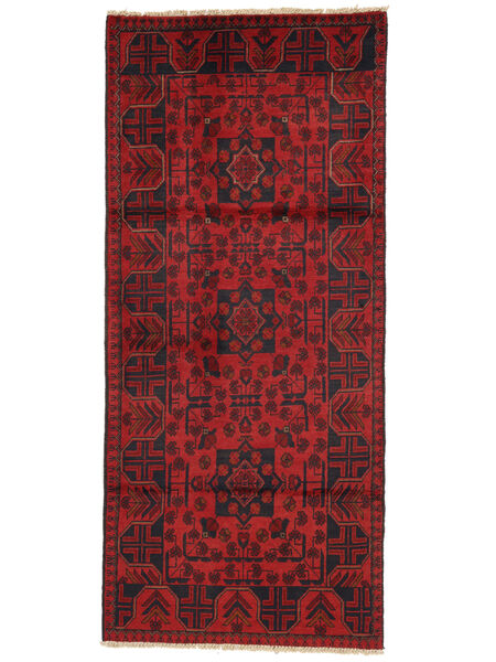 Tappeto Orientale Afghan Khal Mohammadi 82X185 Passatoie Rosso Scuro/Nero (Lana, Afghanistan)