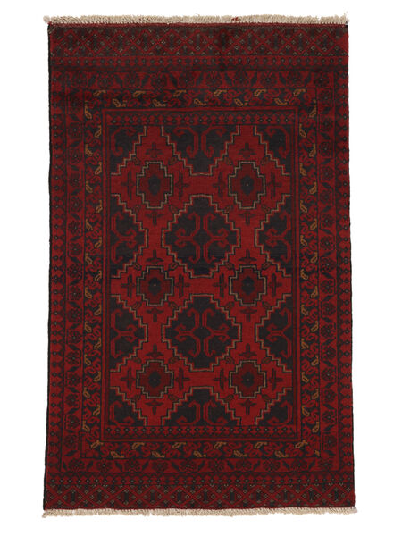  Orientalischer Afghan Khal Mohammadi Teppich 74X121 Schwarz/Dunkelrot Wolle, Afghanistan Carpetvista