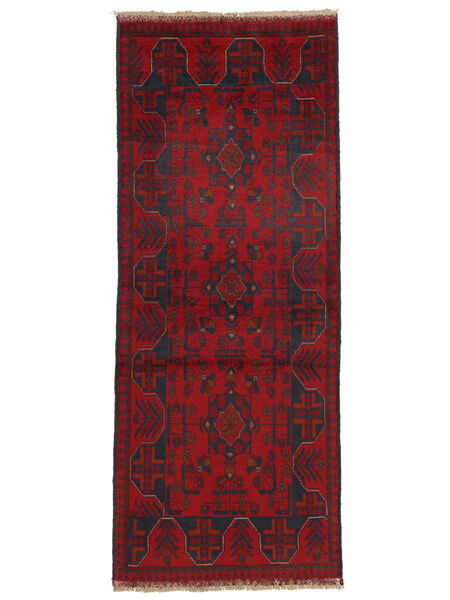 Tapete Afegão Khal Mohammadi 77X190 Passadeira Preto/Vermelho Escuro (Lã, Afeganistão)