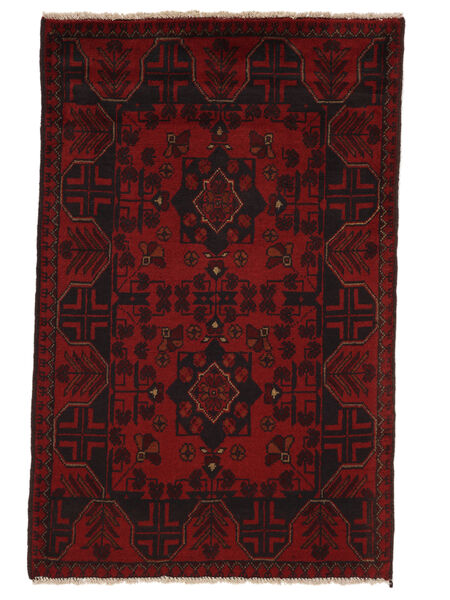 79X126 Dywan Afgan Khal Mohammadi Orientalny Czarny/Ciemnoczerwony (Wełna, Afganistan) Carpetvista