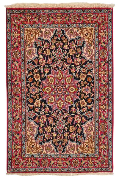 Tapete Persa Isfahan Seda Trama 79X119 Vermelho Escuro/Castanho (Lã, Pérsia/Irão)