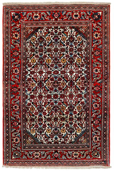 102X151 Tapete Isfahan Seda Trama Oriental Preto/Vermelho Escuro (Lã, Pérsia/Irão)