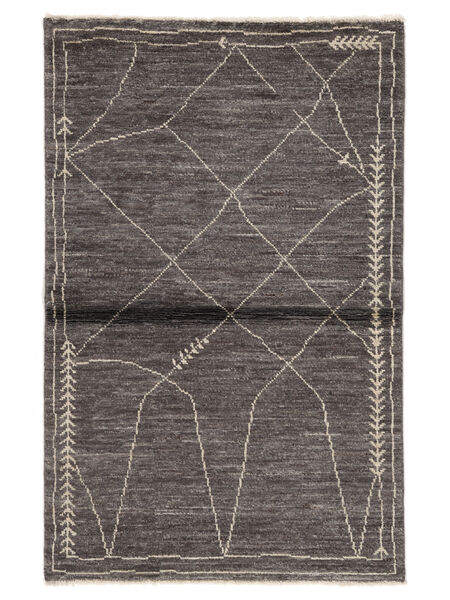 Berber Style Rug 97X150 Black/Brown Wool, Afghanistan Carpetvista