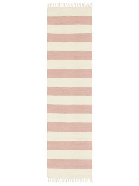  80X300 소 면화 Stripe 러그 - 핑크색 면화