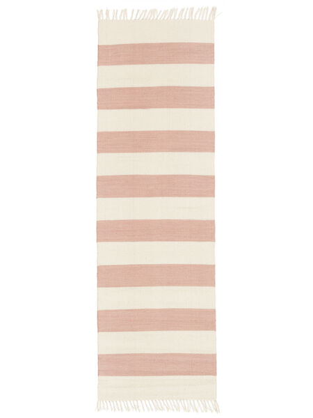  80X250 Klein Cotton Stripe Teppich - Rosa Baumwolle