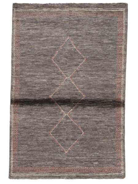  Berber スタイル 絨毯 98X149 ウール 茶色/ブラック 小 Carpetvista