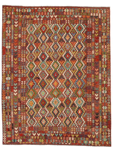  Kelim Afghan Old Style Matta 306X390 Mörkröd/Brun Carpetvista