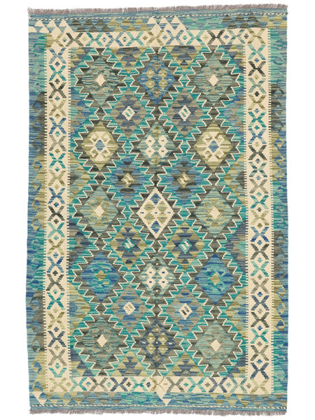  121X186 Kelim Afghan Old Stil Teppich Dunkelgrün/Grün Afghanistan Carpetvista