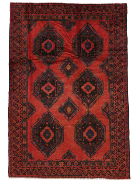  210X307 Baluch Rug Black/Dark Red Afghanistan Carpetvista
