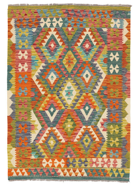 126X177 絨毯 オリエンタル キリム アフガン オールド スタイル レッド/ブラック (ウール, アフガニスタン) Carpetvista