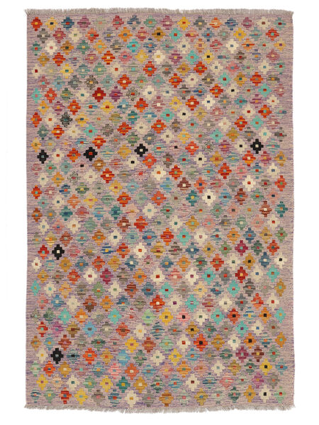 126X187 Kelim Afghan Old Stil Teppich Orientalischer Braun/Dunkelrot (Wolle, Afghanistan) Carpetvista