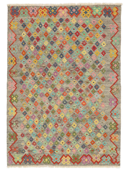 絨毯 オリエンタル キリム アフガン オールド スタイル 128X179 ダークイエロー/グリーン (ウール, アフガニスタン)