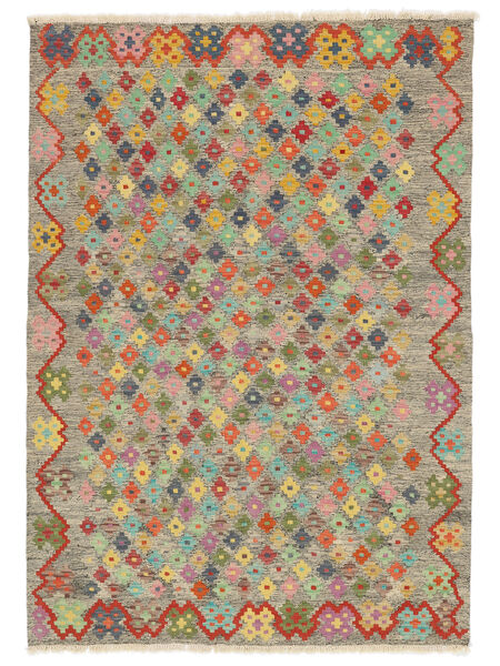 Alfombra Oriental Kilim Afghan Old Style 128X179 Amarillo Oscuro/Verde (Lana, Afganistán)