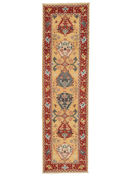 Kazak Fine Teppich 80X296 Läufer Braun/Orange Wolle, Afghanistan Carpetvista