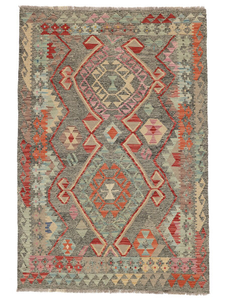  Kelim Afghan Old Stil 120X180 Wollteppich Braun/Dunkelgelb Klein Carpetvista