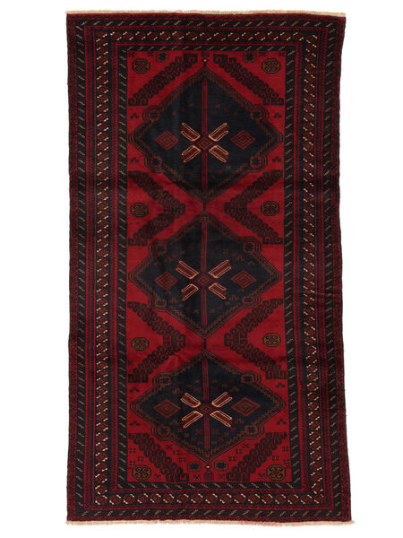 Belutsch Teppich 144X253 Schwarz/Dunkelrot Wolle, Afghanistan Carpetvista