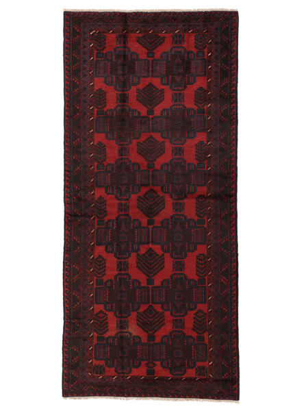 127X274 絨毯 バルーチ オリエンタル 廊下 カーペット ブラック/ダークレッド (ウール, アフガニスタン) Carpetvista