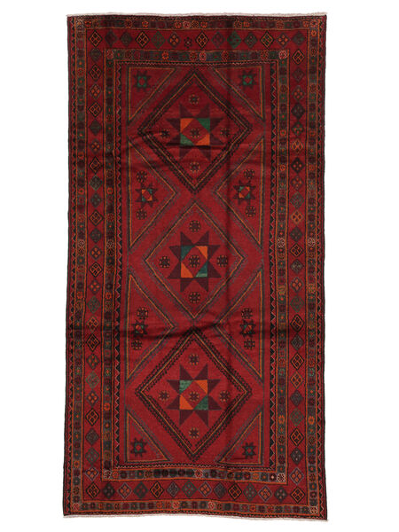 187X358 Alfombra Belouch Oriental De Pasillo Negro/Rojo Oscuro (Lana, Afganistán) Carpetvista