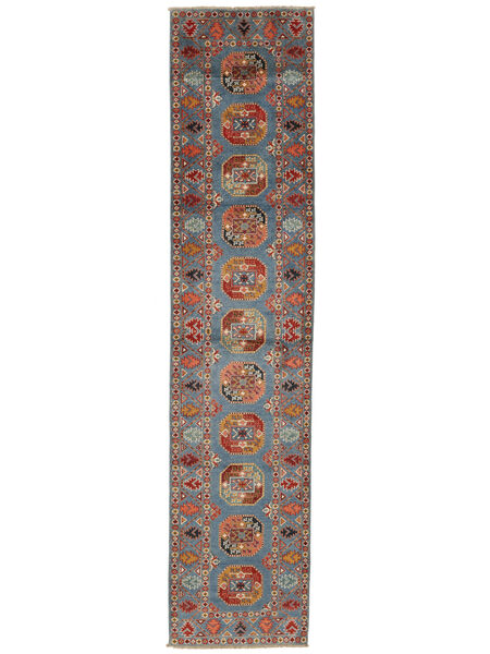  88X393 Kazak Fine Teppich Läufer Dunkelrot/Dunkelgelb Afghanistan Carpetvista
