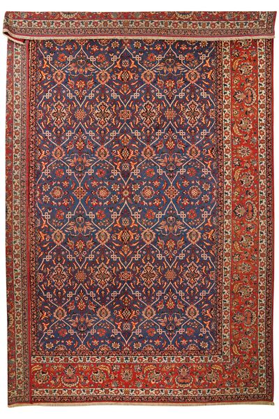  Persischer Isfahan Seide Kette Teppich 315X459 Dunkelrot/Schwarz Großer (Wolle, Persien/Iran)