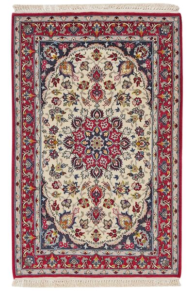  Orientalisk Isfahan Silke Varp Matta 71X111 Beige/Brun Ull, Persien/Iran