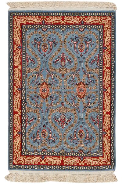  Isfahan Hedvábí Osnovní Materiál Koberec 80X117 Perský Vlněný Tmavě Červená/Černá Malý