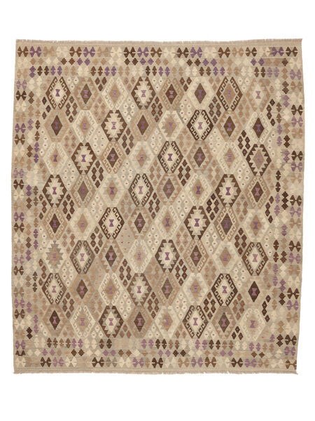 270X303 Kelim Afghan Old Stil Teppich Orientalischer Braun/Orange Großer (Wolle, Afghanistan) Carpetvista