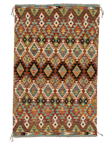 126X200 Tapis D'orient Kilim Afghan Old Style Rouge Foncé/Marron (Laine, Afghanistan) Carpetvista
